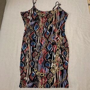 Love J Vibrant Chain Pattern Dress | Summer Fun | Girls Night